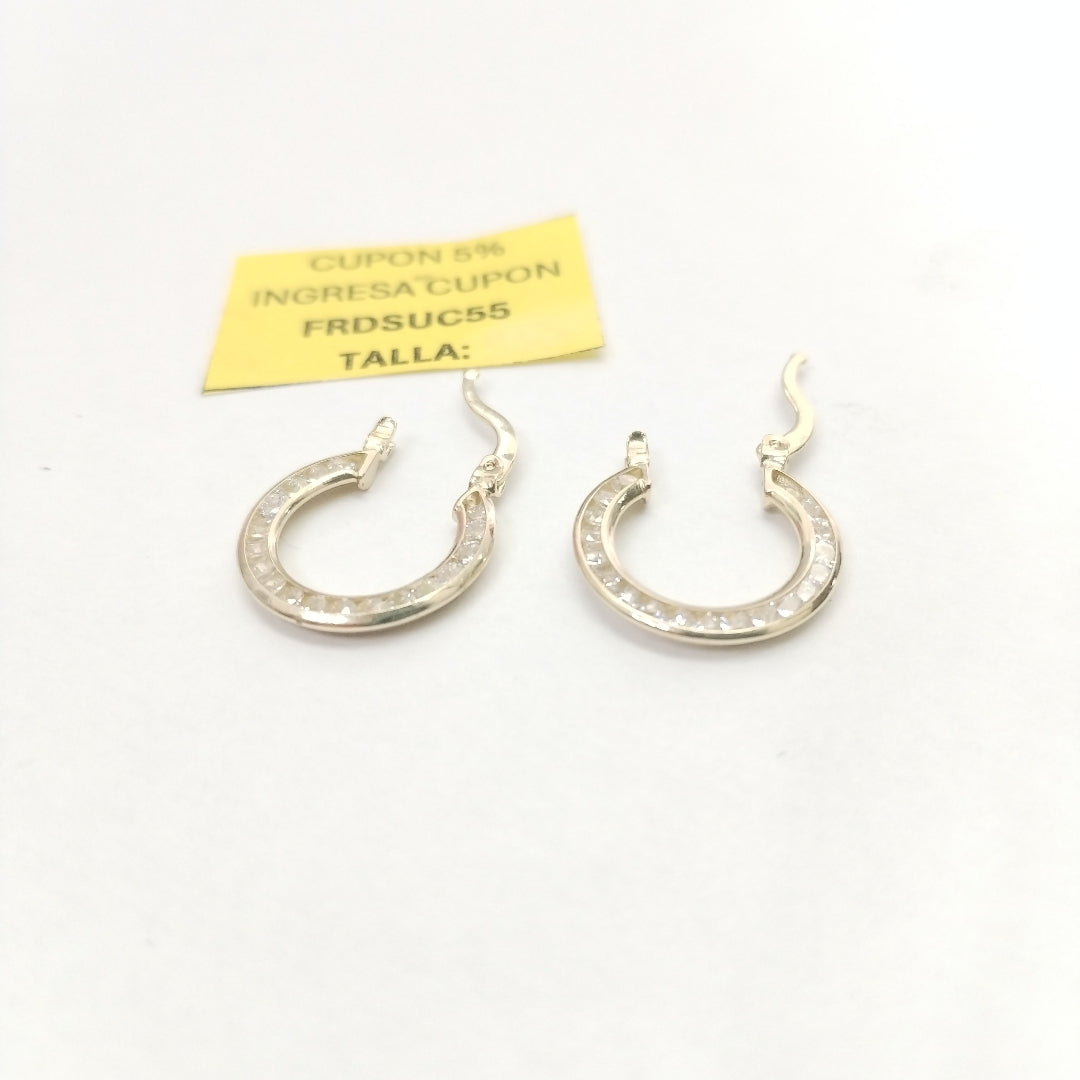 ARETES ARRACADAS CON CIRCONIAS 14K 2.3 GR (NUEVO)