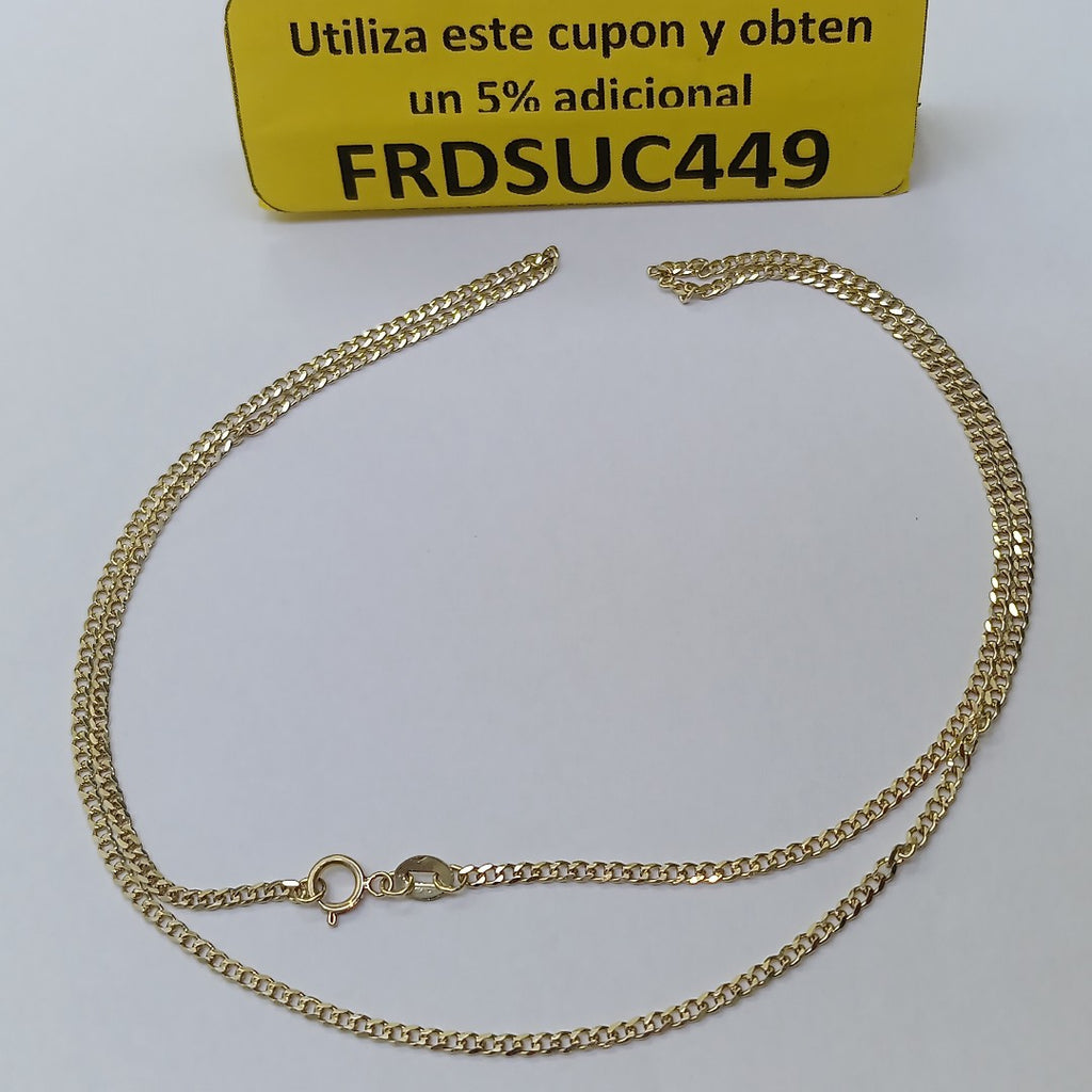 CADENAS TEJIDO BARBADA ORO 10K 55 CM 3.8 GR (NUEVO)