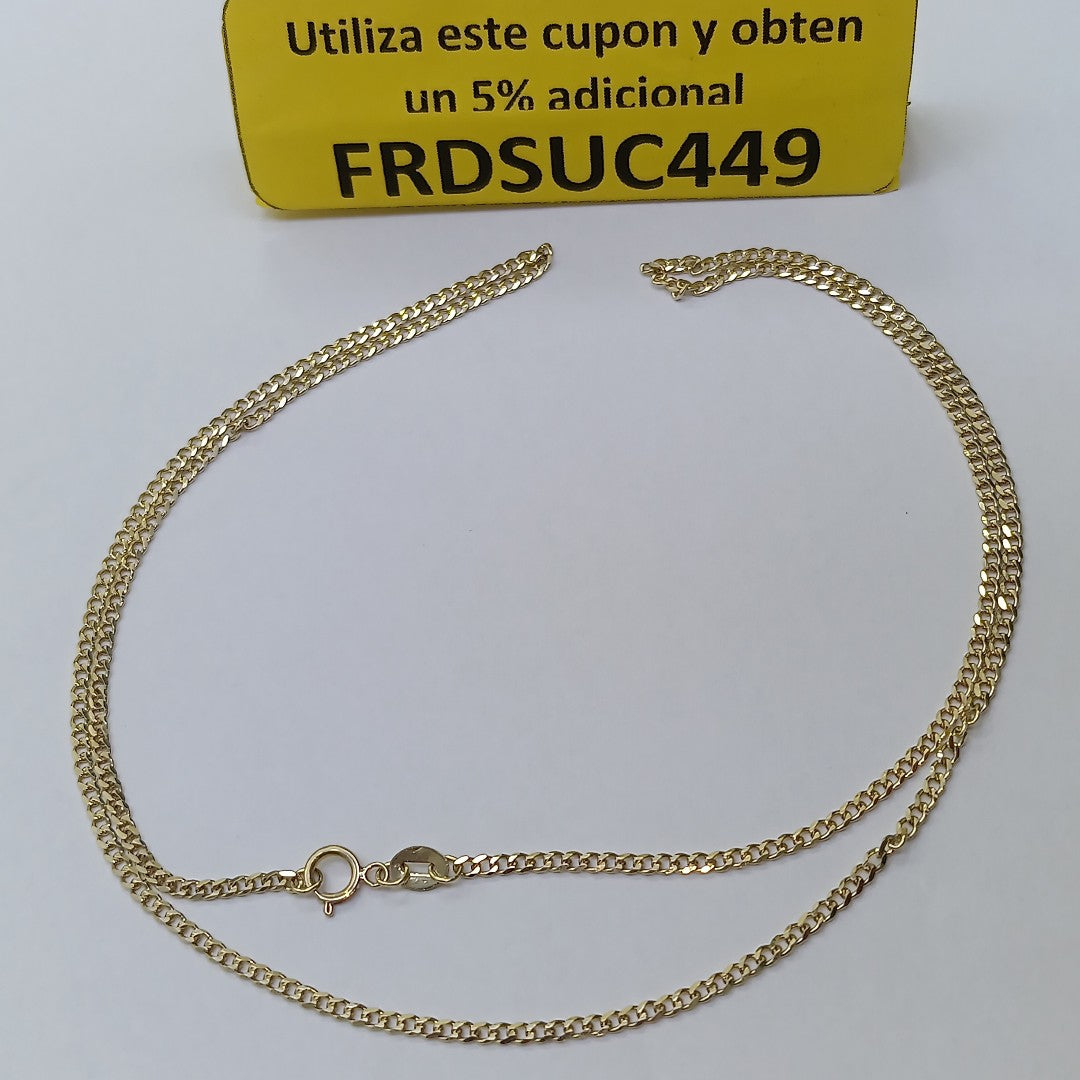 CADENAS TEJIDO BARBADA ORO 10K 55 CM 3.8 GR (NUEVO)