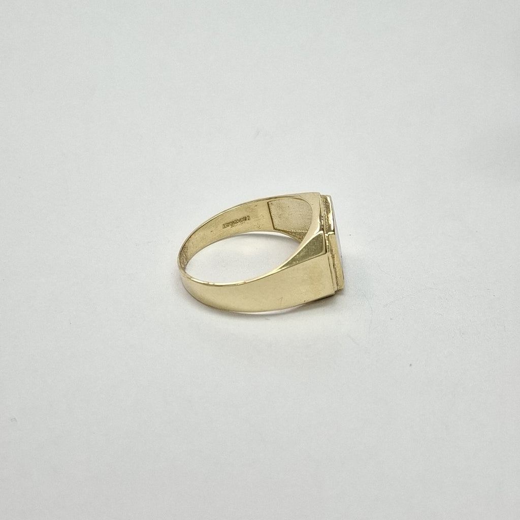 ANILLOS CON ONIX Y CIRCONIAS 10K TALLA 10 3.7 GR (NUEVO)