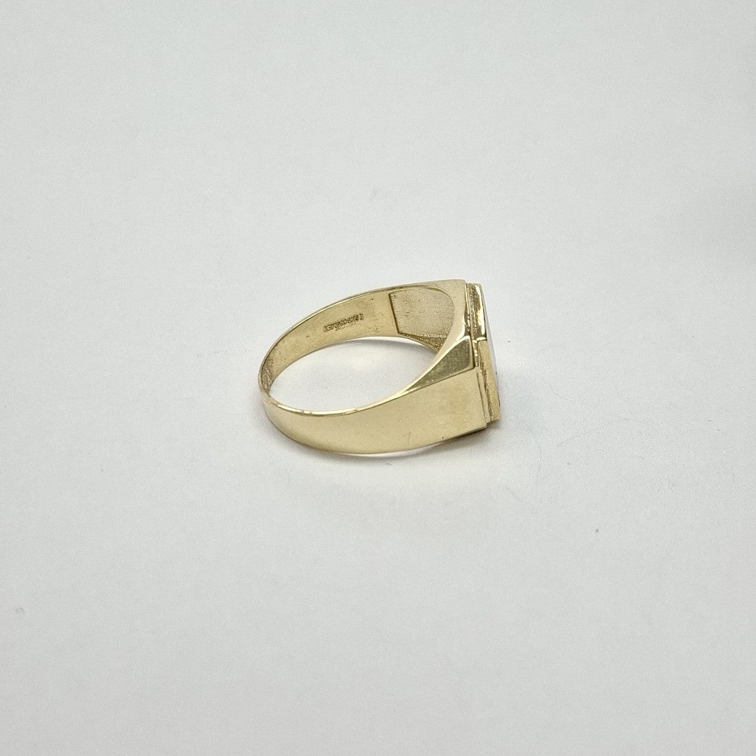 ANILLOS CON ONIX Y CIRCONIAS 10K TALLA 10 3.7 GR (NUEVO)
