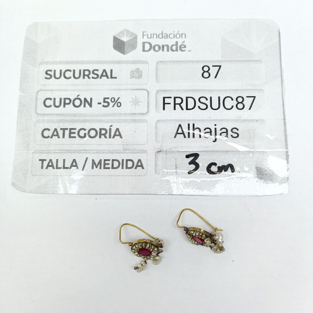 ARETES PAR ORO 8 K 4.5 GRMS (SEMINUEVO)