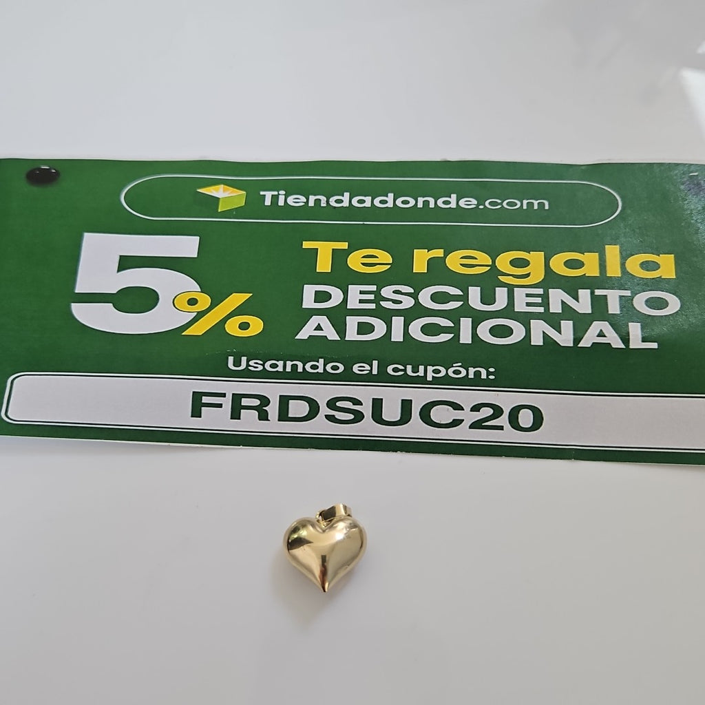 DIJE TEJIDO CORAZON LISO 14K 1.3 GR (NUEVO)