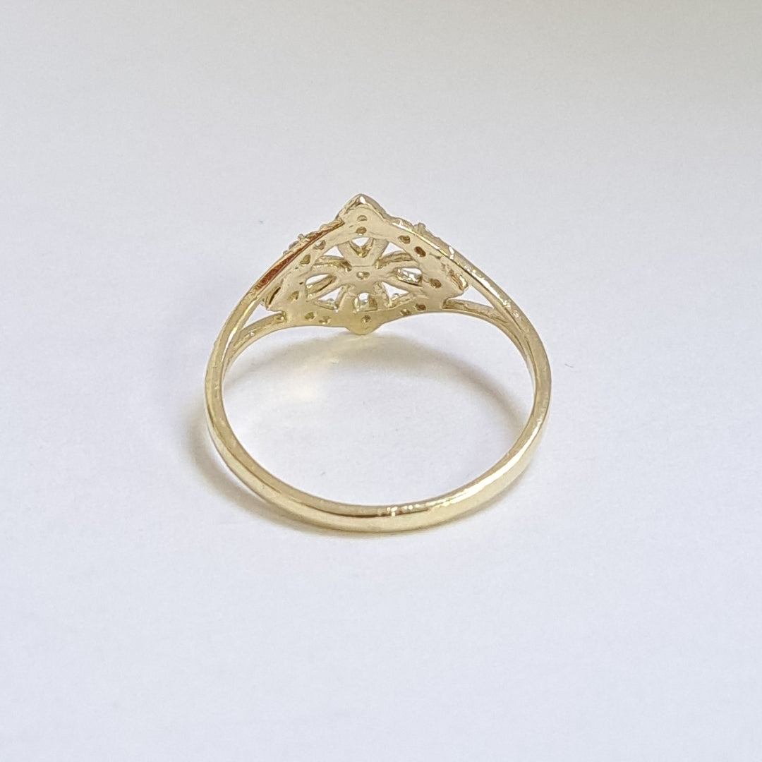 ANILLOS ANILLITO FIG NUDO DE BRUJA CON CIRCONIAS 10K TALLA 8 1.7 GR (NUEVO)