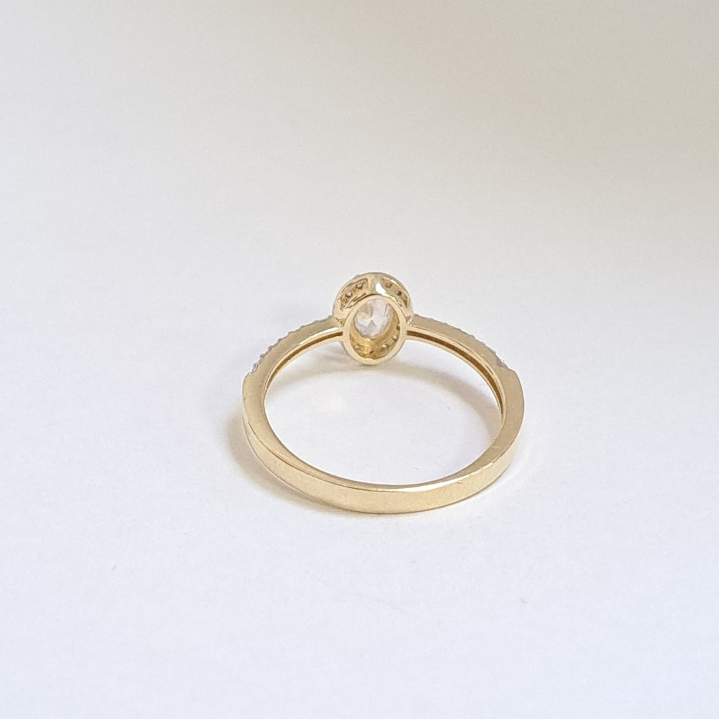 ANILLO ANILLITO C CIRCONIAS 14K 8.5 TALLA 2.2 GR (NUEVO)