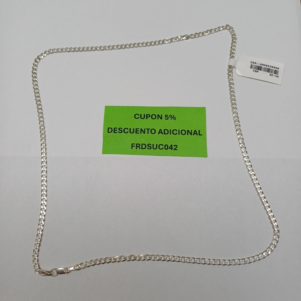 CADENA BARBADA PLATA .925 55 CM 8.52 GR (NUEVO)
