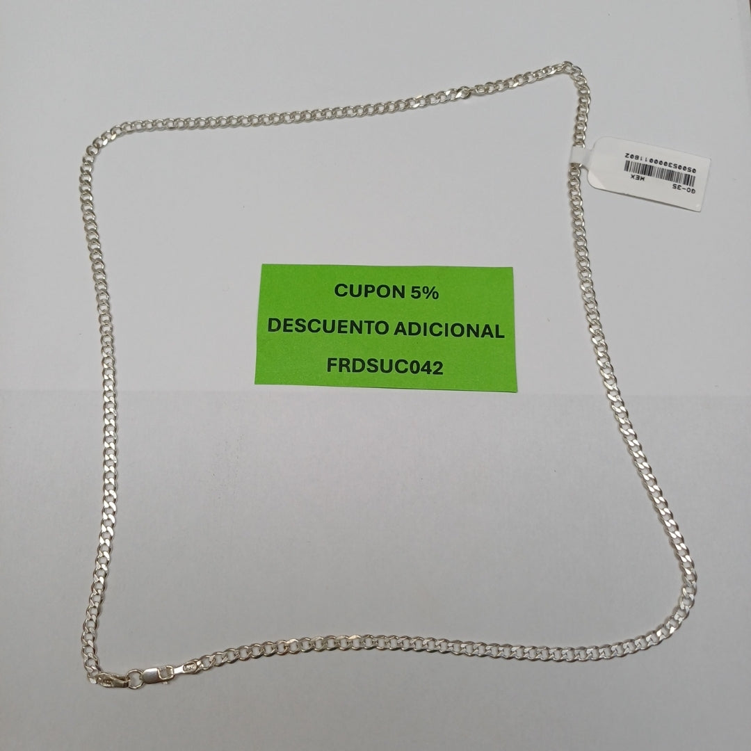 CADENA BARBADA PLATA .925 55 CM 8.52 GR (NUEVO)