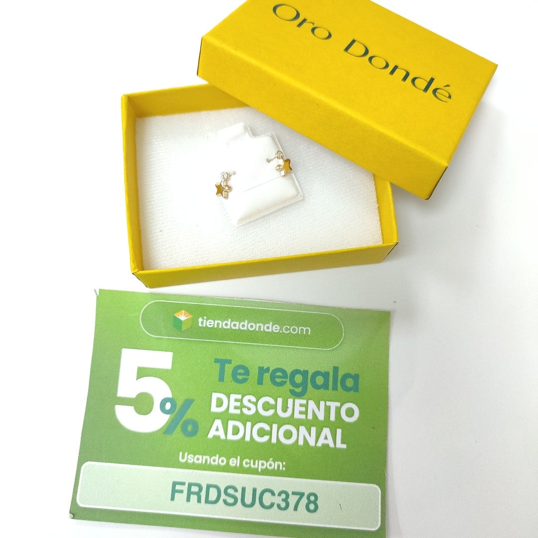 BROQUELES BROQUEL FIG ESTRELLA C CIRCONIA 14K 0.2603 GR (NUEVO)