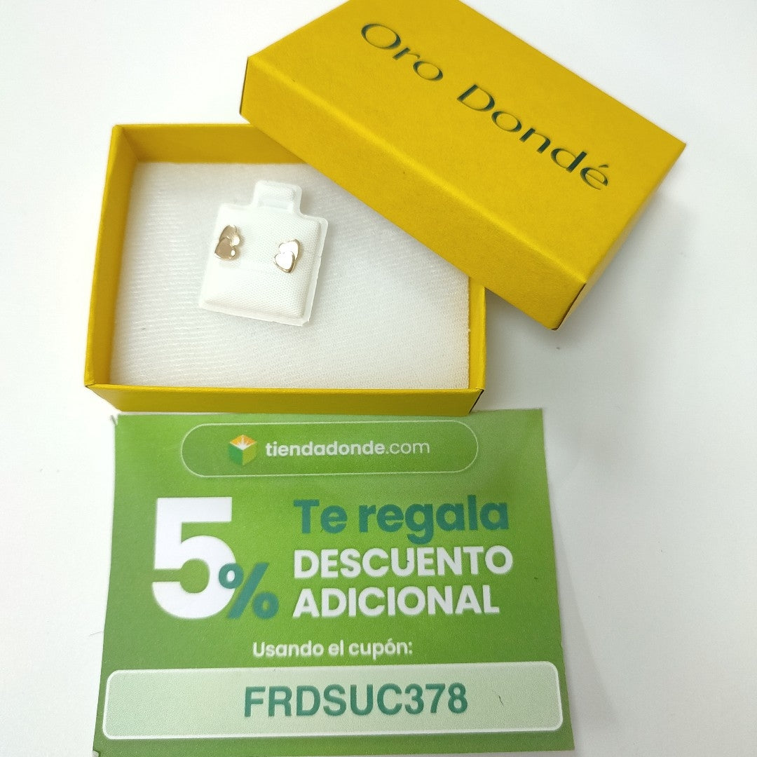 BROQUELES BROQUEL CORAZON DOBLE 14K 0.2171 GR (NUEVO)