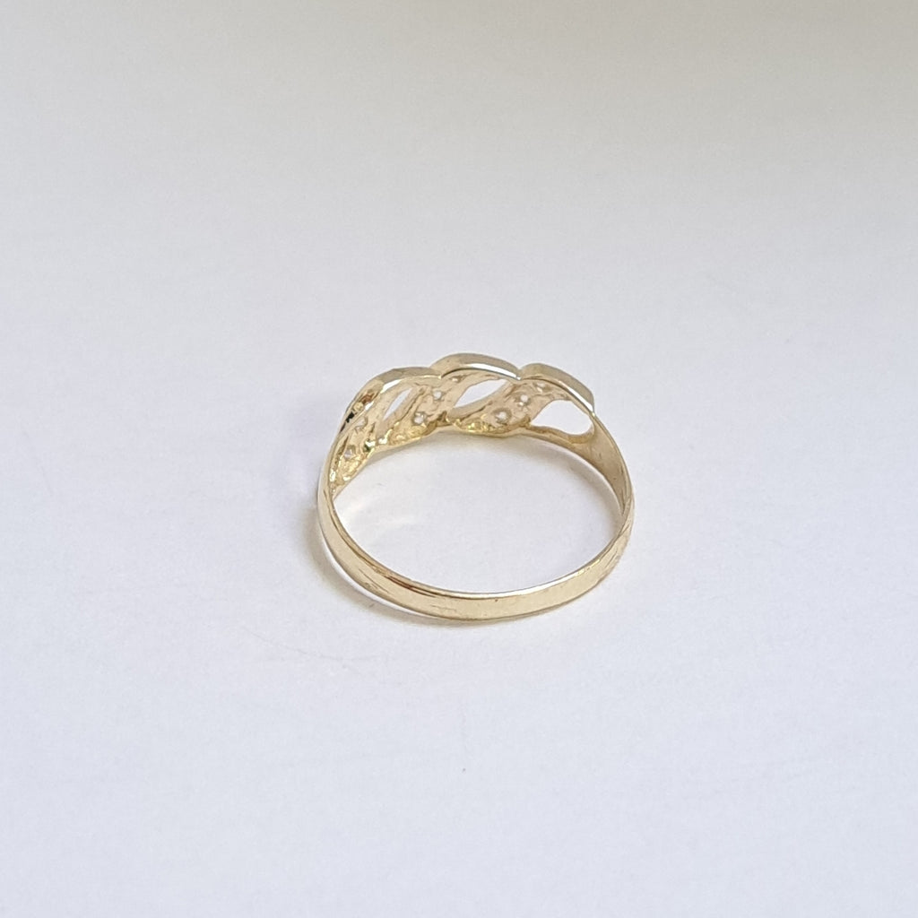 ANILLOS C CIRCONIAS 14K TALLA 7 1.4 GR (NUEVO)