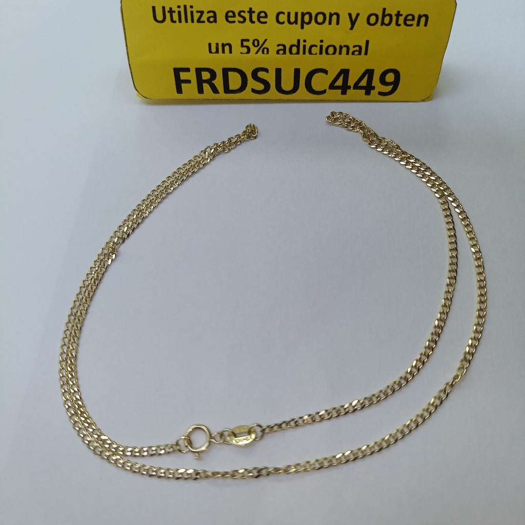CADENAS TEJIDO BARBADA ORO 10K 50 CM 3.4 GR (NUEVO)
