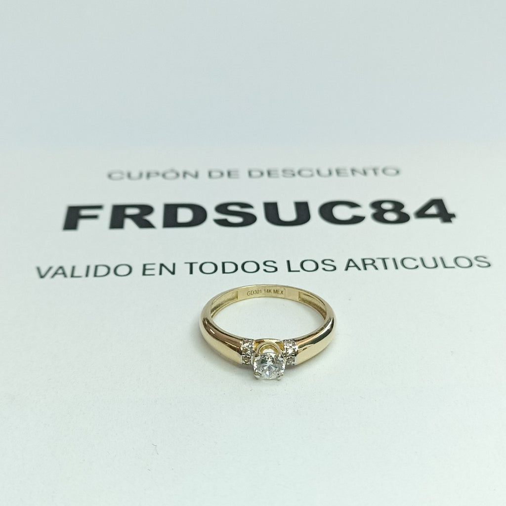 ANILLO ANILLITO C CIRCONIAS 14K 7 TALLA 2.3 GR (NUEVO)