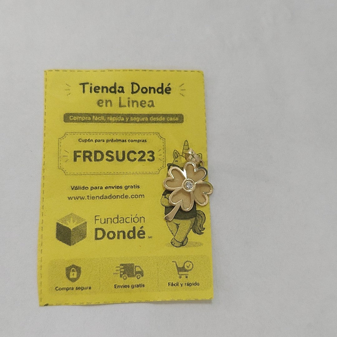 DIJE FIG TREBOL C CIRCONIA 14K 0.9 GR (NUEVO)