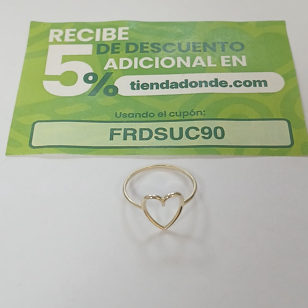 ANILLOS ANILLITO FIG CORAZON 10K TALLA 8 0.9 GR (NUEVO)