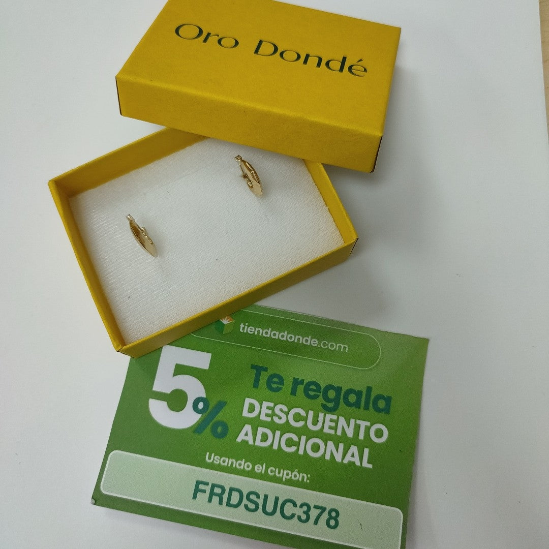 ARETES TEJIDO ARRACADA FACETADA 14K 1.2 GR (NUEVO)