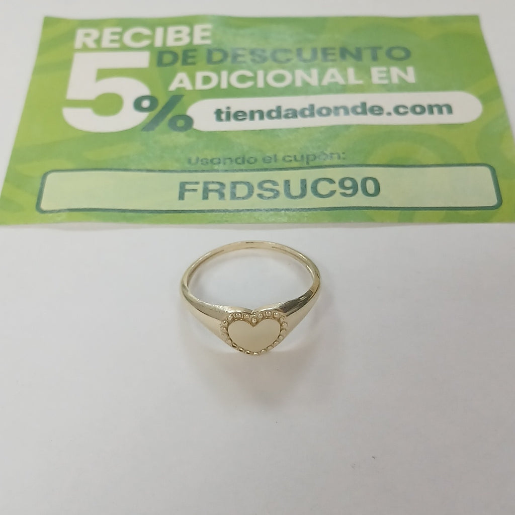 ANILLOS ANILLITO FIG CORAZON 10K TALLA 9 1.7 GR (NUEVO)