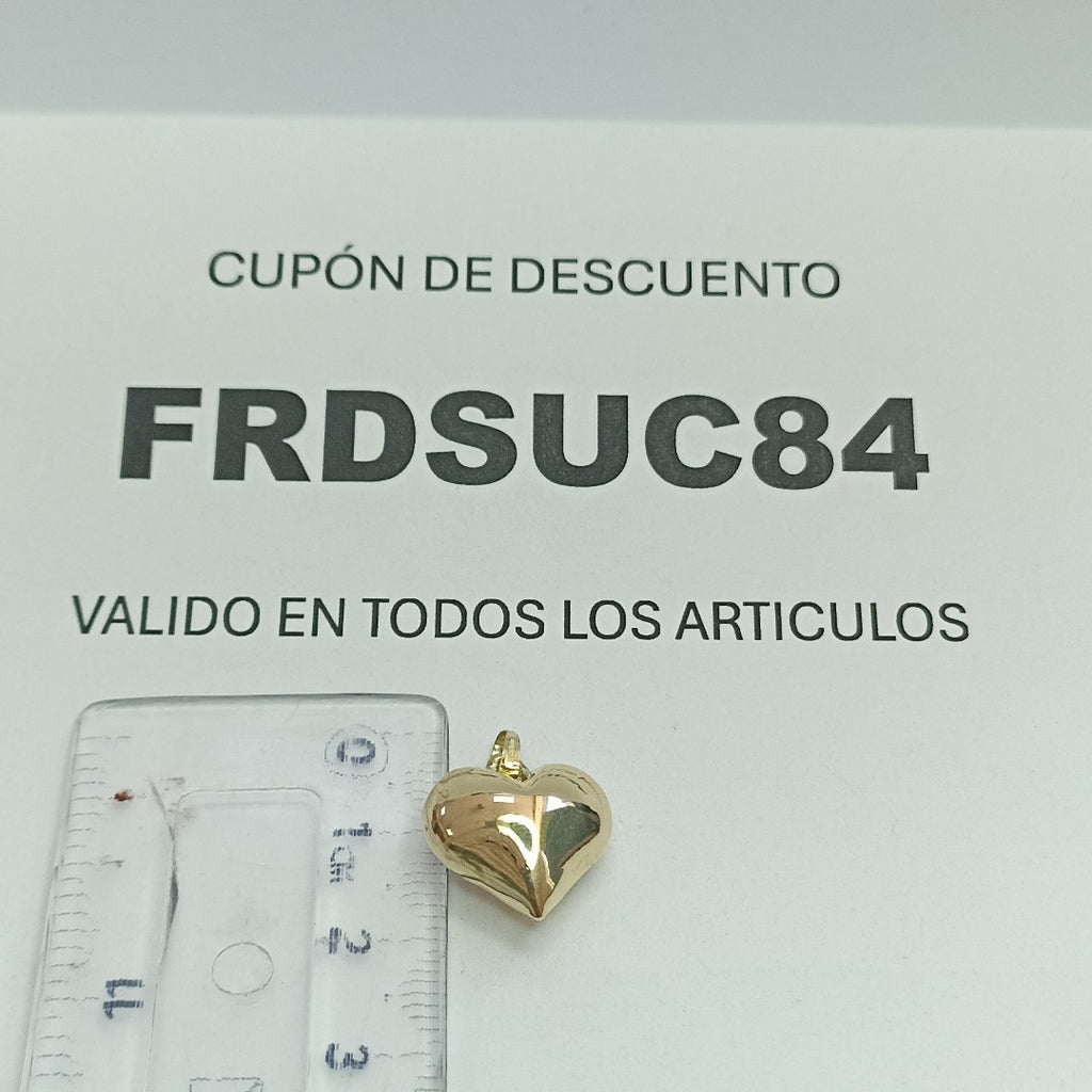 DIJE TEJIDO CORAZON LISO 14K 1.3 GR (NUEVO)