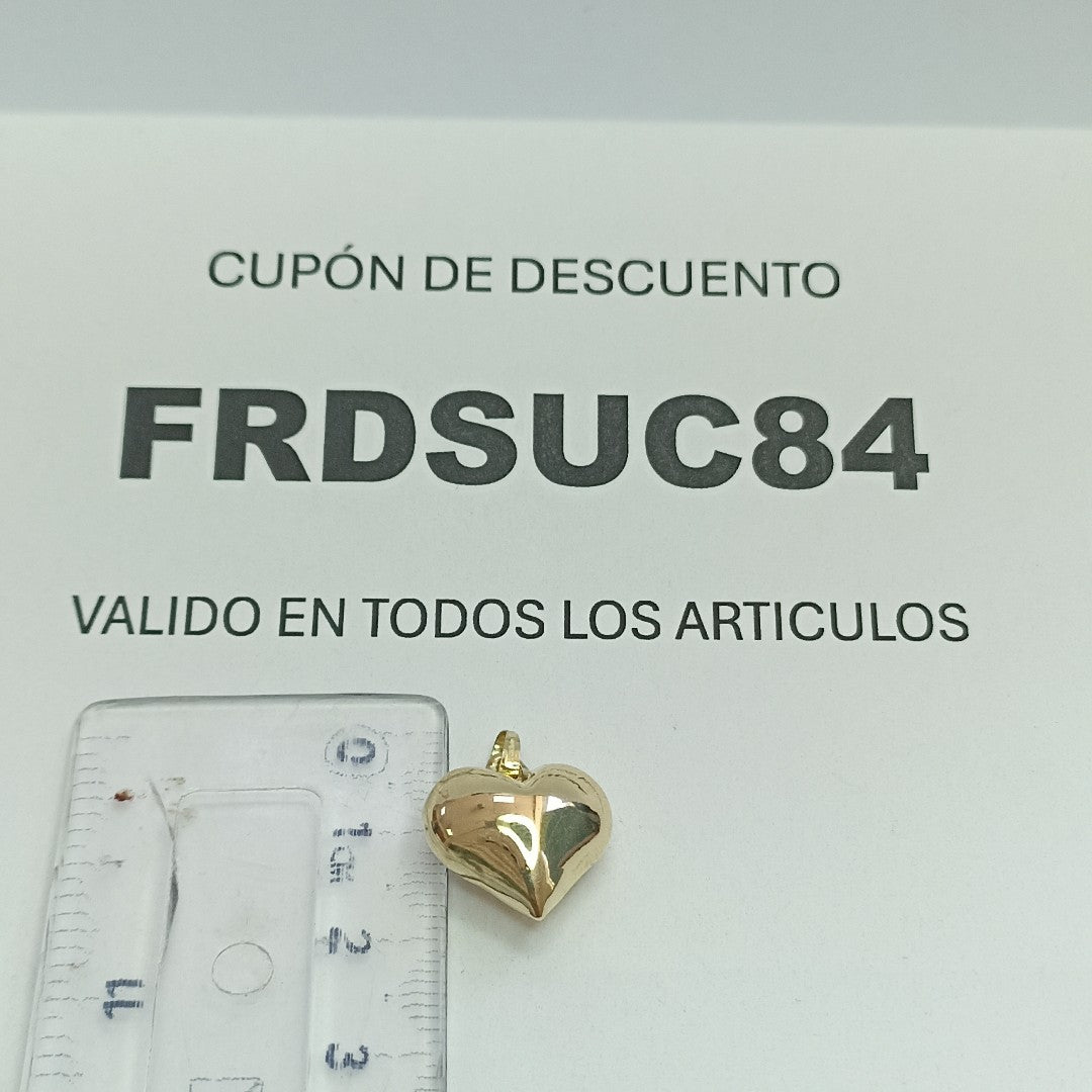 DIJE TEJIDO CORAZON LISO 14K 1.3 GR (NUEVO)