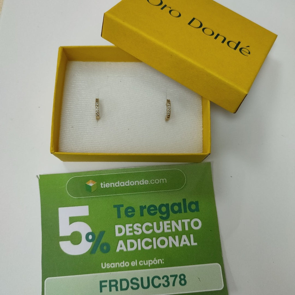 ARETES ARRACADAS CON CIRCONIAS 10K 1.2 GR (NUEVO)