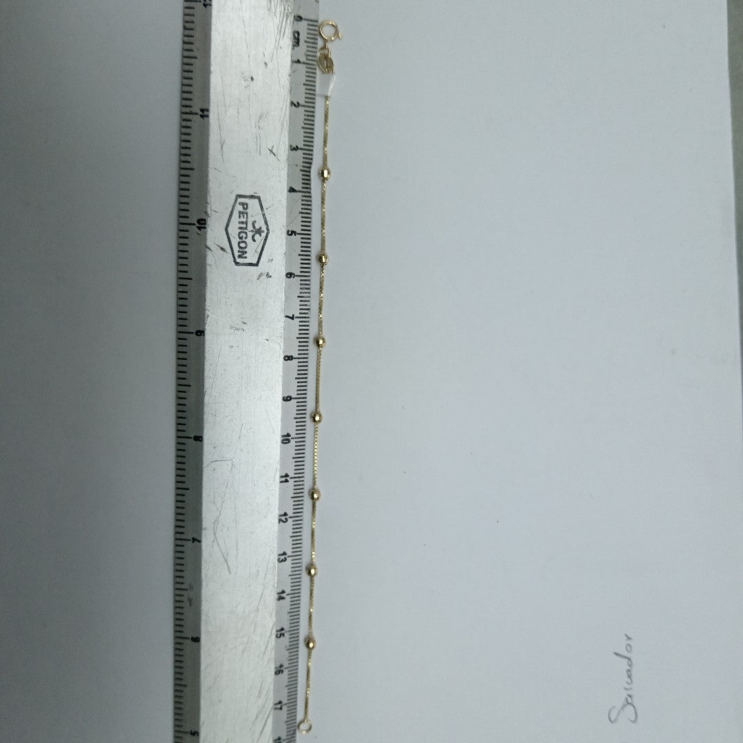 PULSERA ESPECIAL CON BOLITAS 14K 18 CM 1.4 GR (NUEVO)