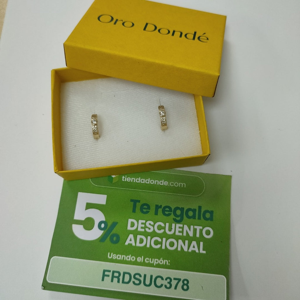 ARETES ARRACADAS C CIRCONIAS 10K 2.7 GR (NUEVO)