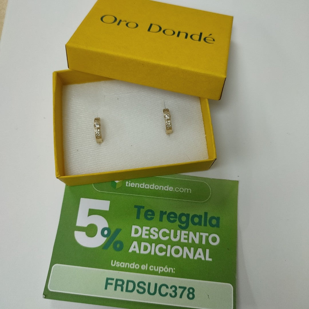 ARETES ARRACADAS C CIRCONIAS 10K 2.7 GR (NUEVO)