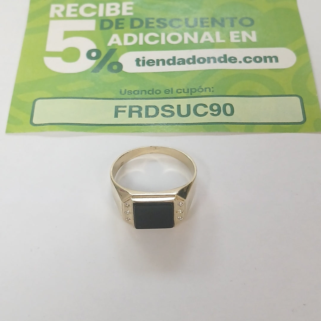 ANILLOS CON ONIX Y CIRCONIAS 10K TALLA 11 3.5 GR (NUEVO)