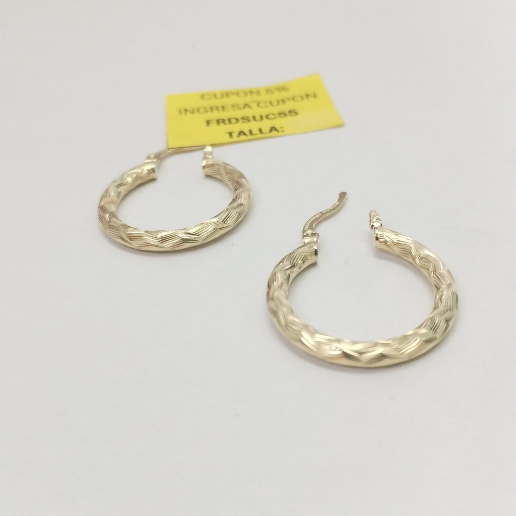 ARETES TEJIDO ARRACADA LABRADA 14K 2.7 GR (NUEVO)
