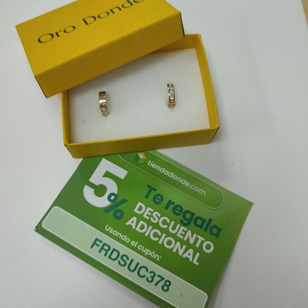 ARETES ARRACADAS C CIRCONIAS 10K 1.2 GR (NUEVO)