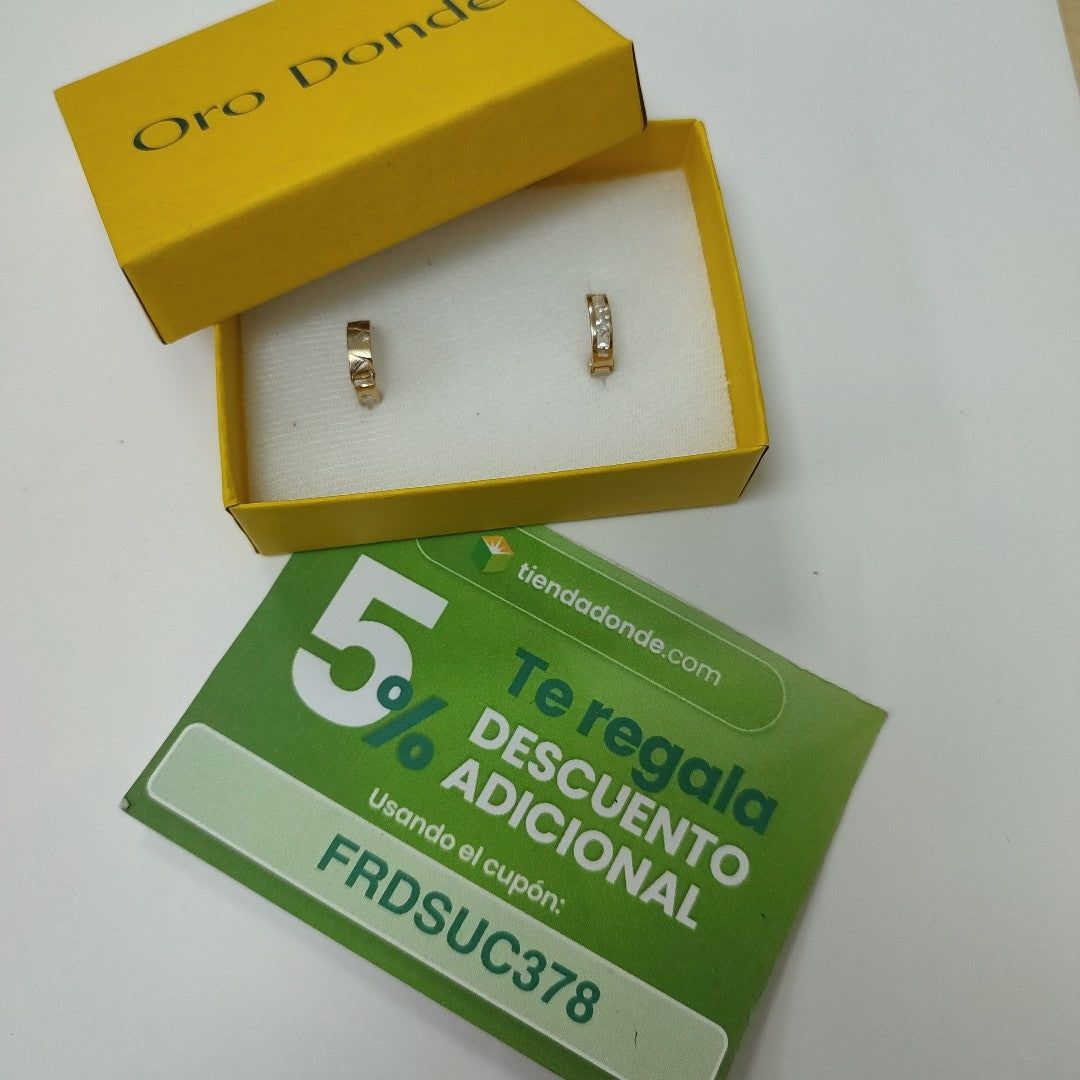 ARETES ARRACADAS C CIRCONIAS 10K 1.2 GR (NUEVO)