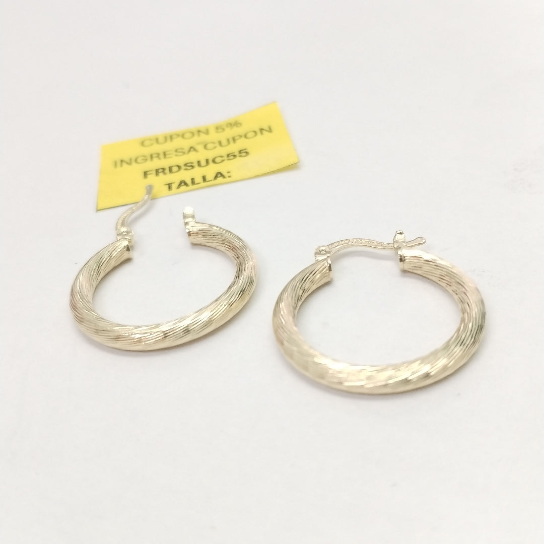 ARETES TEJIDO ARRACADAS ASTRIADAS 14K 2.8 GR (NUEVO)