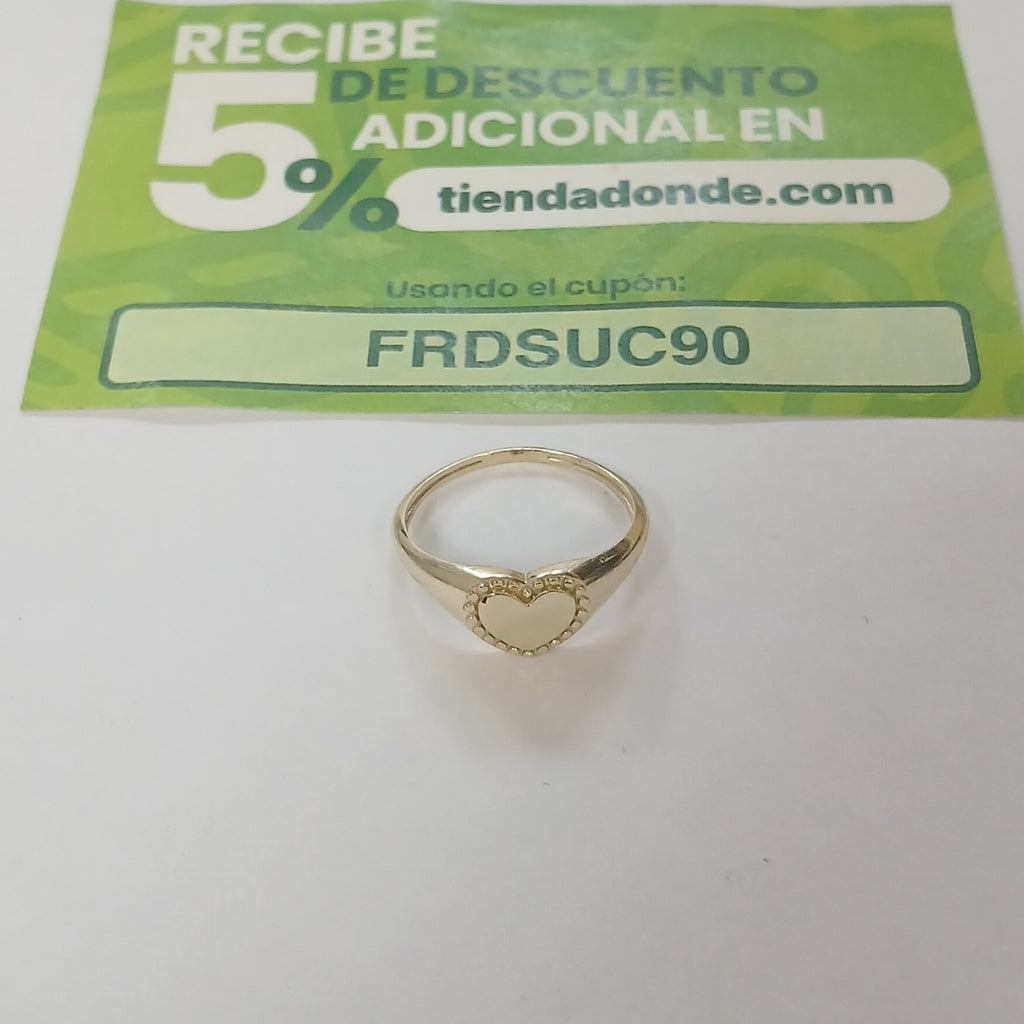 ANILLOS ANILLITO FIG CORAZON 10K TALLA 8 1.7 GR (NUEVO)