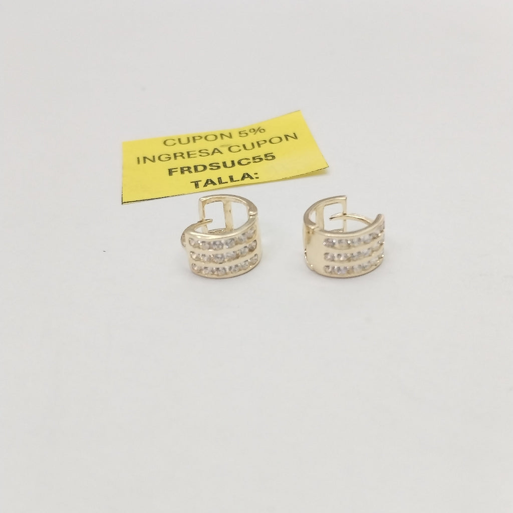 ARETES HUGGIES C CIRCONIA 14K 2.2 GR (NUEVO)
