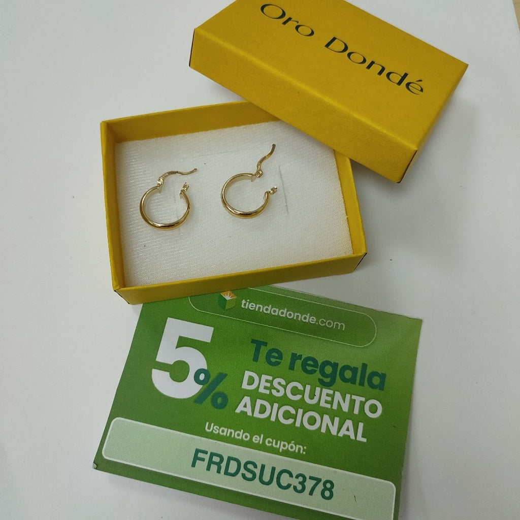 ARETES ARRACADA LISA 14K 1.8 GR (NUEVO)