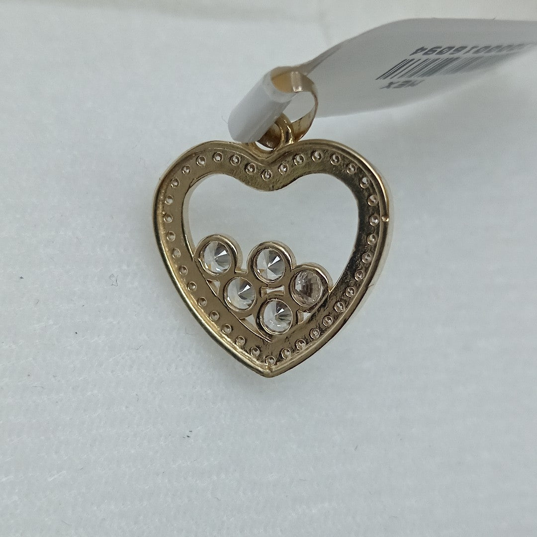 DIJE CORAZON CON CIRCONIAS 14K 1.7 GR (NUEVO)