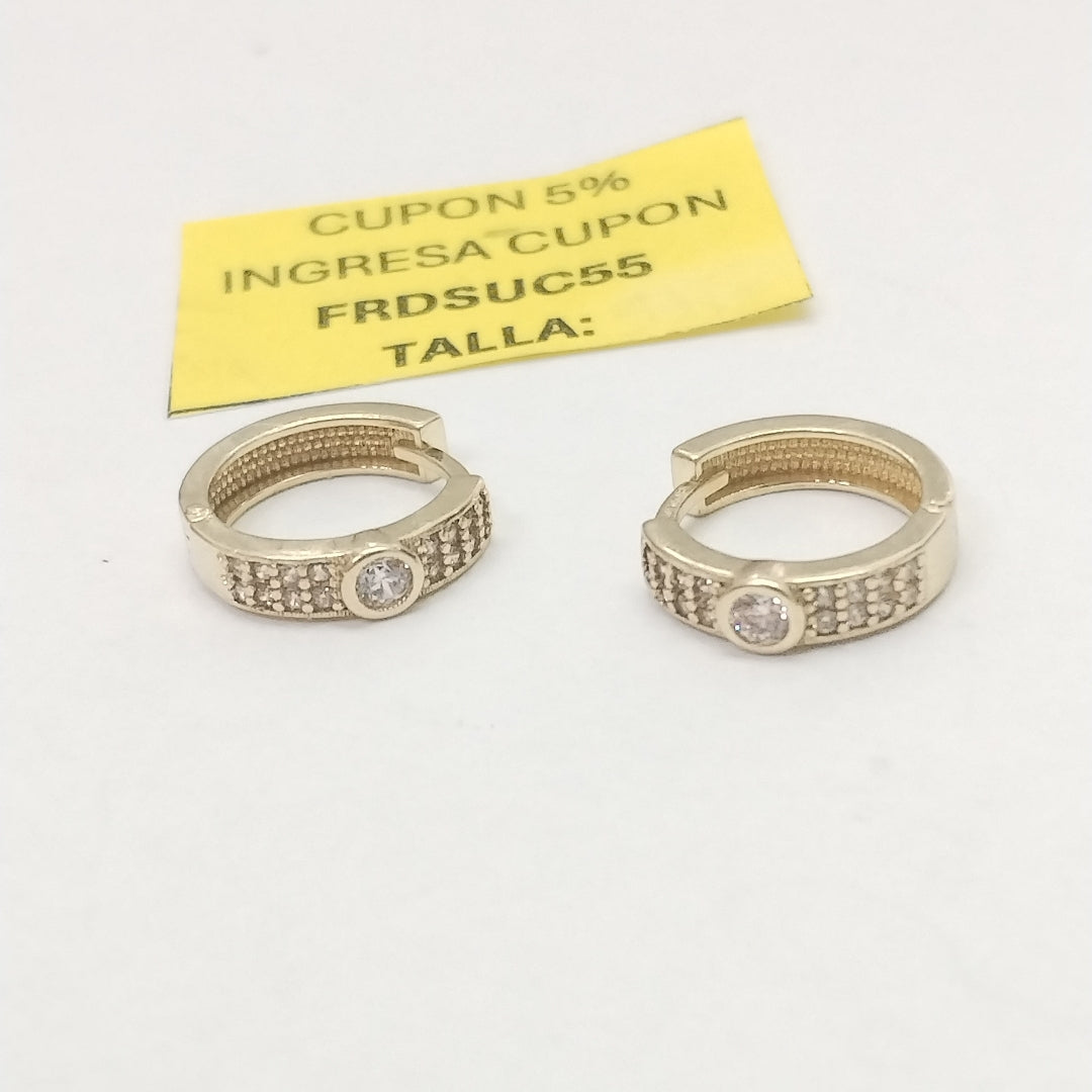ARETES ARRACADAS C CIRCONIAS 10K 2.6 GR (NUEVO)