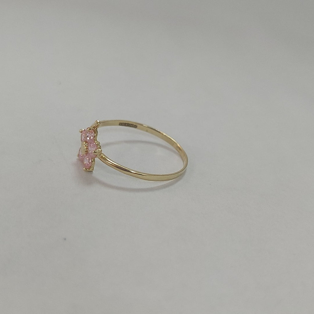 ANILLOS FIG FLOR PIEDRAS COL 14K TALLA 7 0.9 GR (NUEVO)