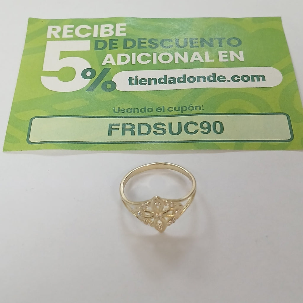 ANILLOS ANILLITO FIG NUDO DE BRUJA CON CIRCONIAS 10K TALLA 8 1.8 GR (NUEVO)