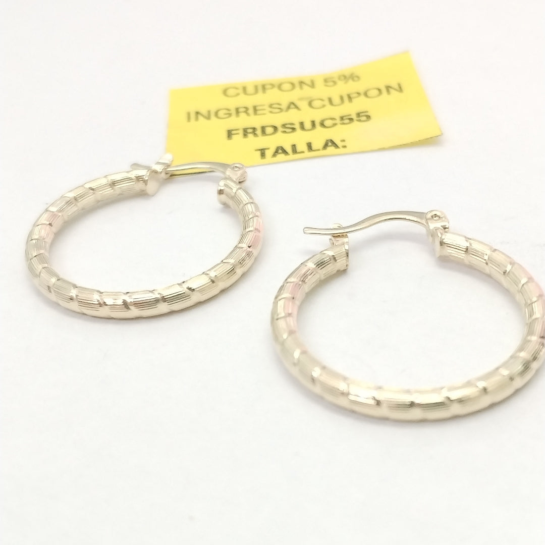 ARETES ARRACADAS LABRADAS 14K 3.3 GR (NUEVO)