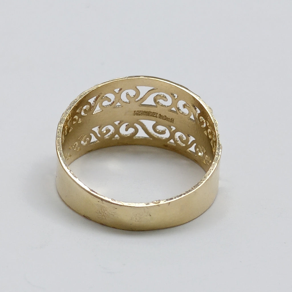 ANILLOS TIPO FILIGRANA COMBINADO 14K TALLA 8 2.7 GR (NUEVO)