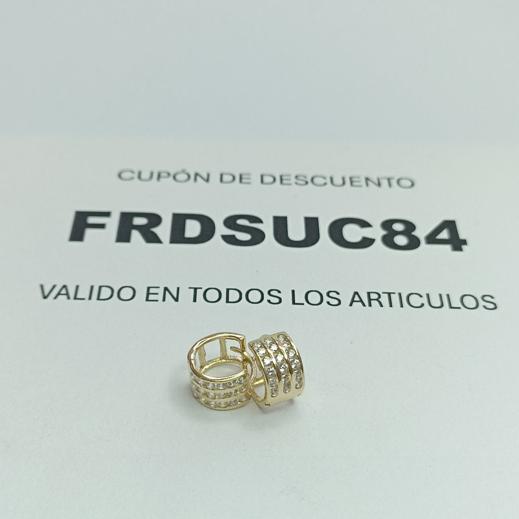 ARETES HUGGIES C CIRCONIA 14K 2.1 GR (NUEVO)