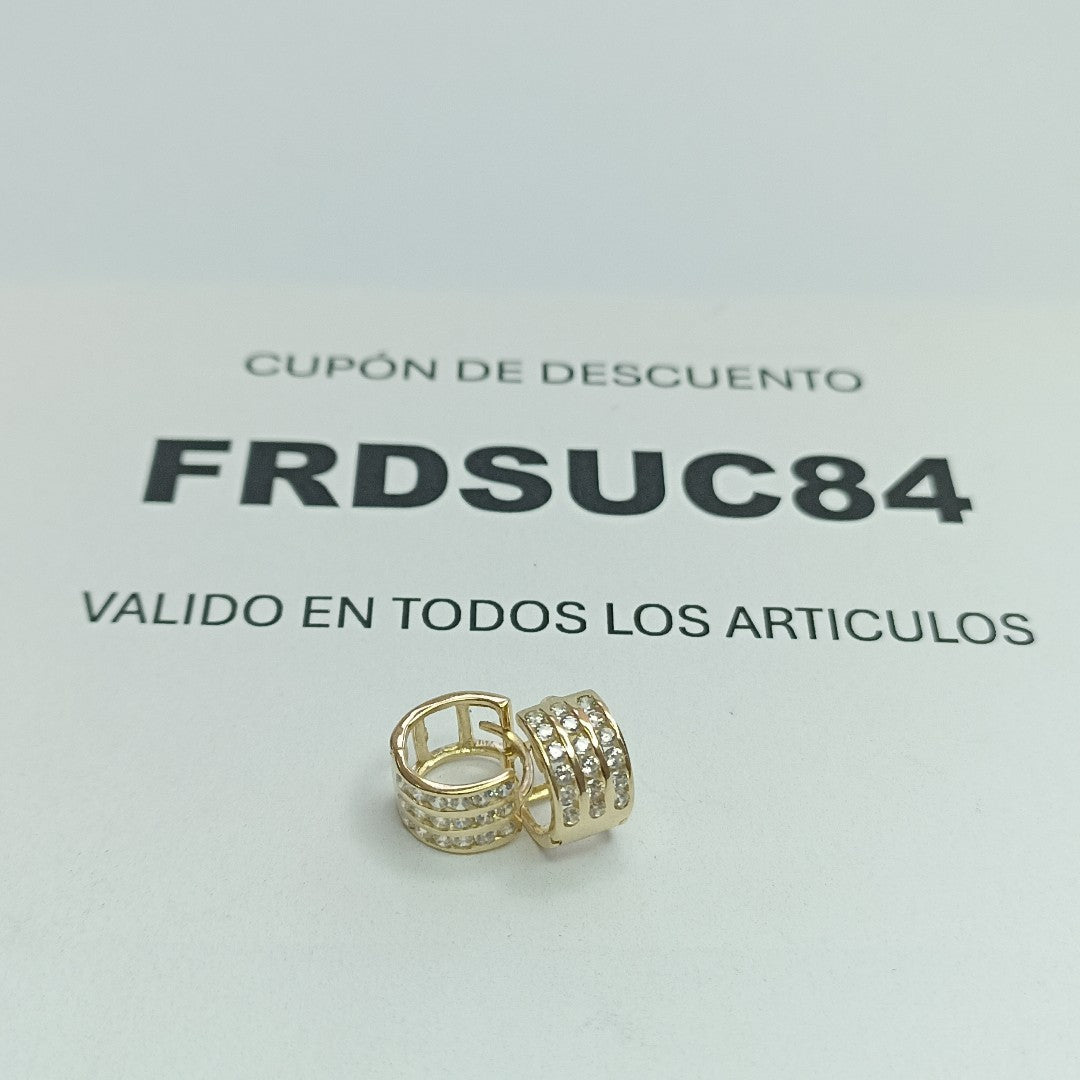 ARETES HUGGIES C CIRCONIA 14K 2.1 GR (NUEVO)