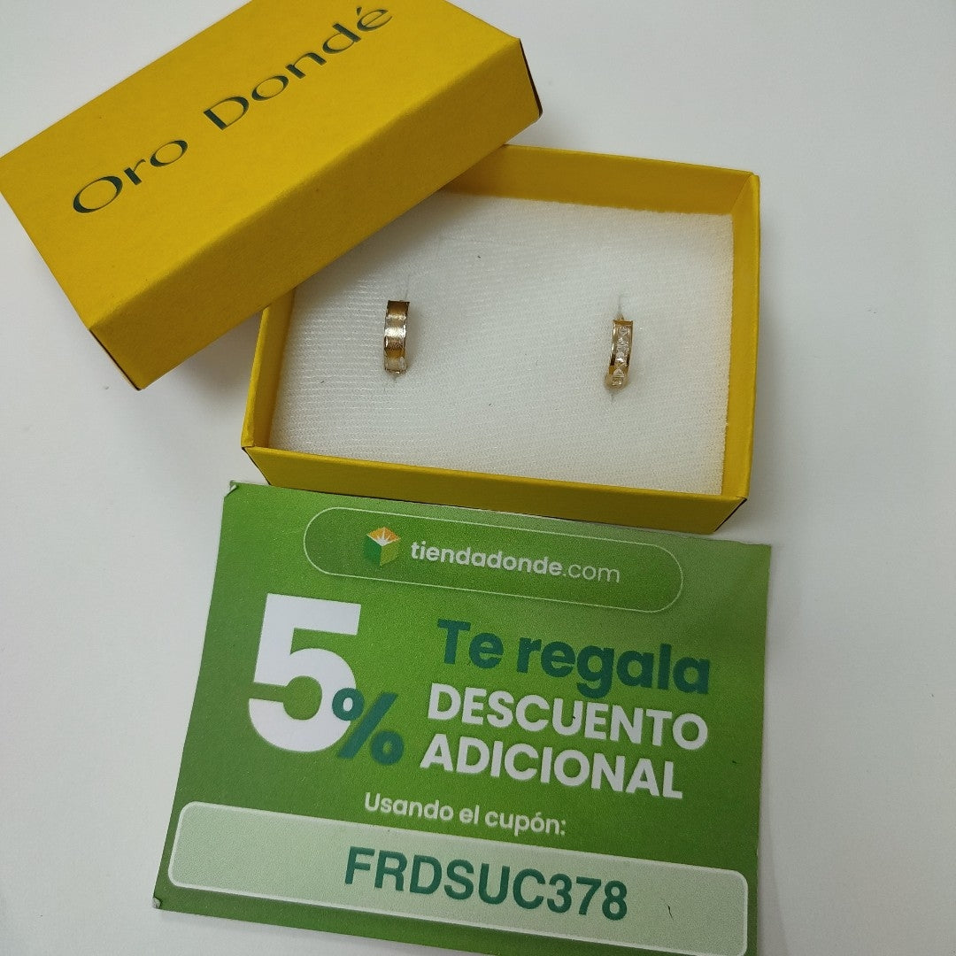 ARETES ARRACADAS C CIRCONIAS 10K 1.2 GR (NUEVO)