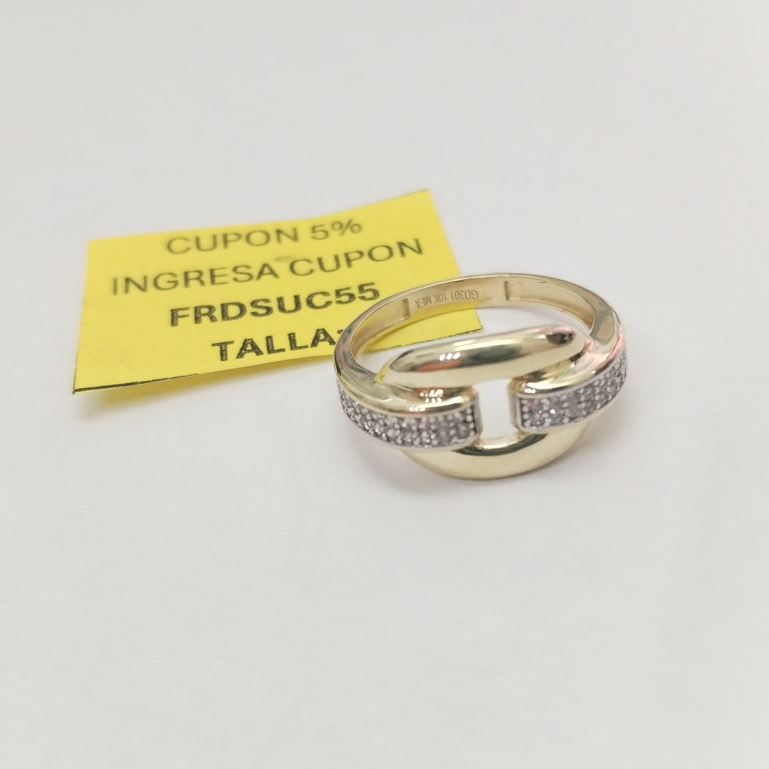 ANILLO ANILLITO C CIRCONIAS 10K 7.5 TALLA 2.5 GR (NUEVO)