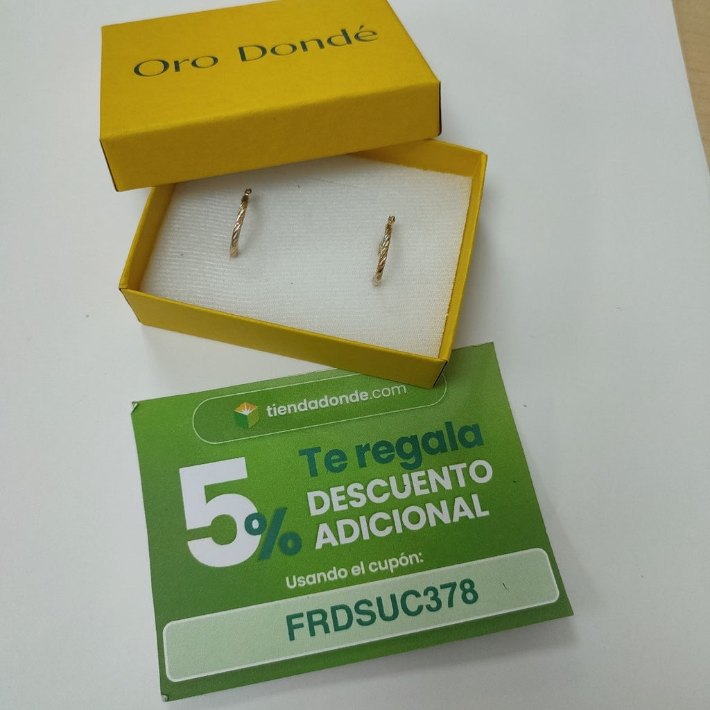 ARETES ARRACADAS COMBINADAS 14K 2 GR (NUEVO)