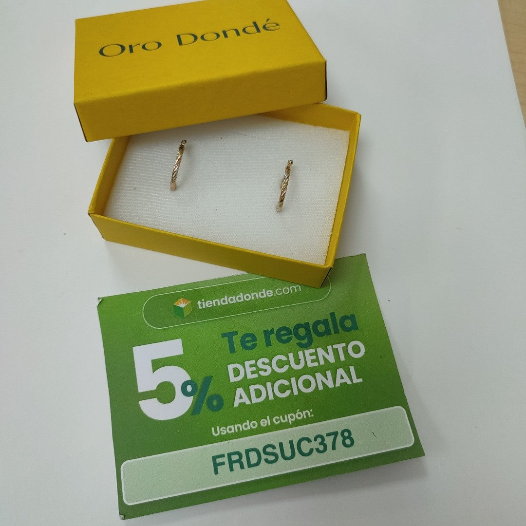 ARETES ARRACADAS COMBINADAS 14K 2 GR (NUEVO)