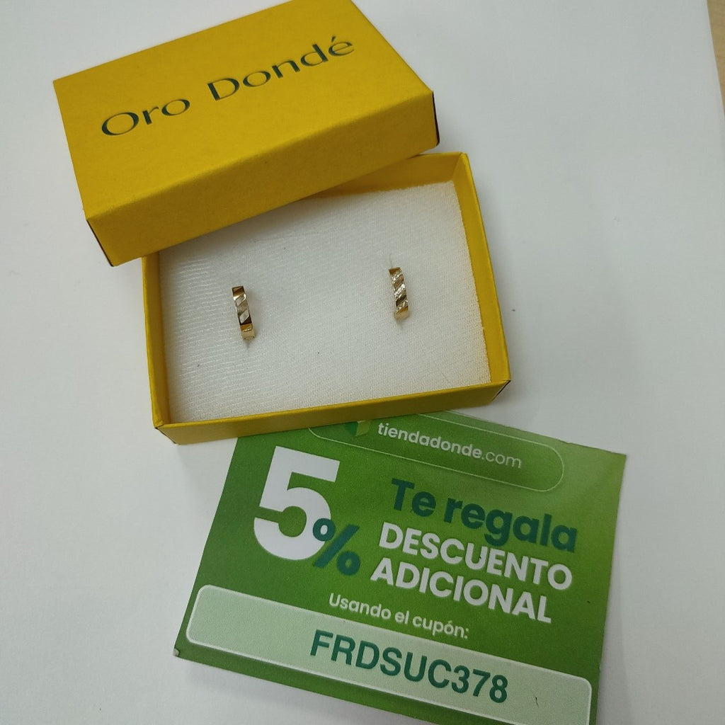 ARETES HUGGIES CON CIRCONIAS 14K 2.2 GR (NUEVO)