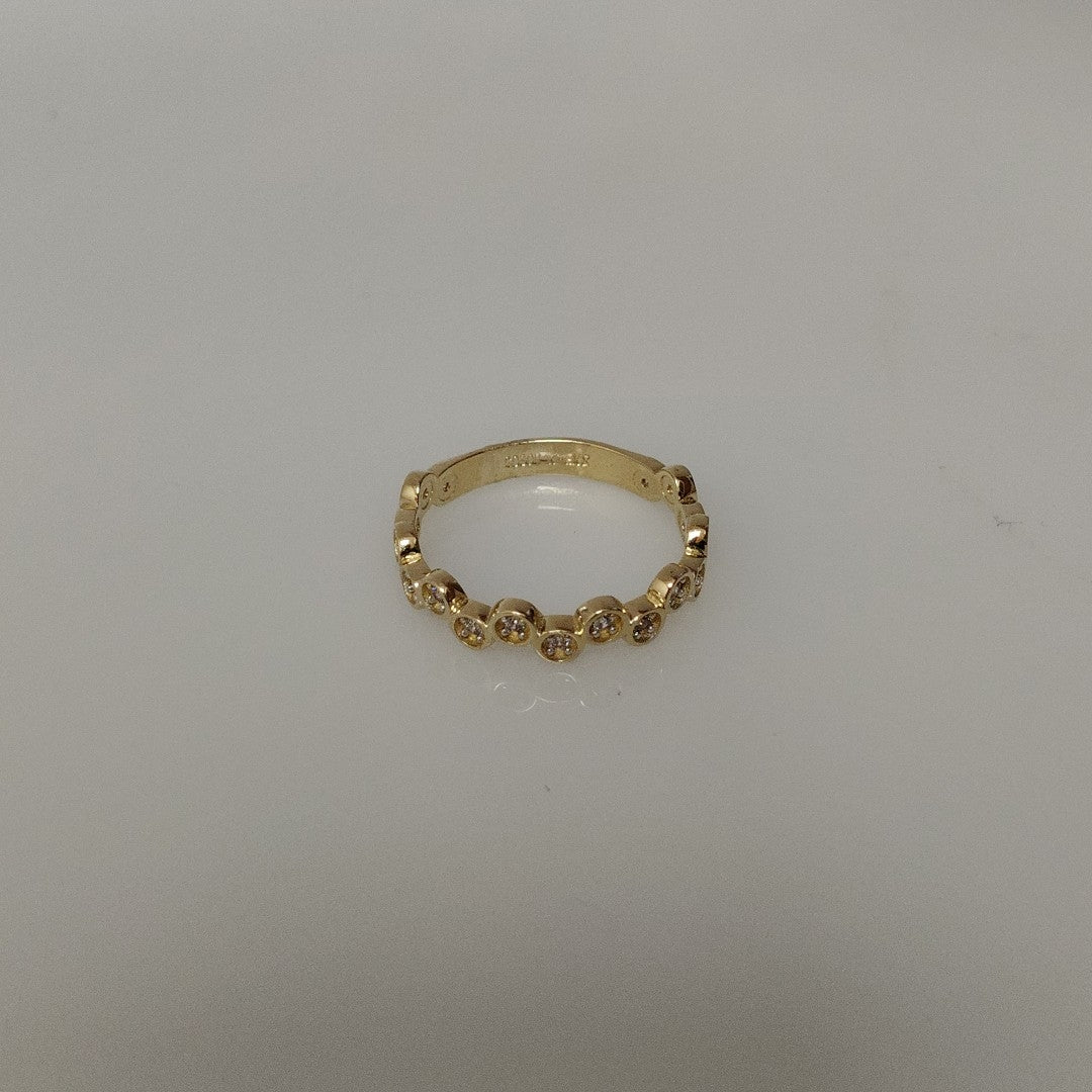 ANILLO ANILLITO C CIRCONIAS 14K 8 TALLA 2.2 GR (NUEVO)