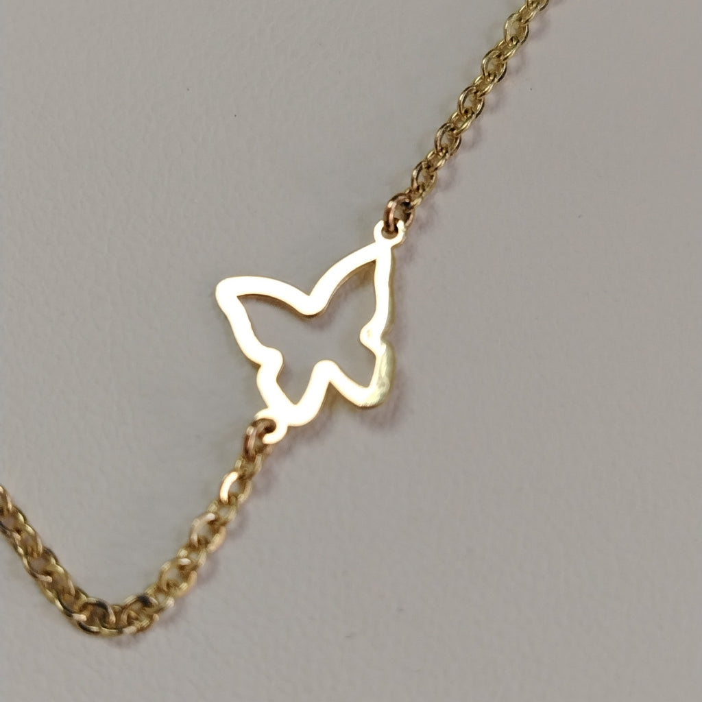 PULSERA ESPECIAL C MARIPOSAS 14K 18 CM 1.7 GR (NUEVO)