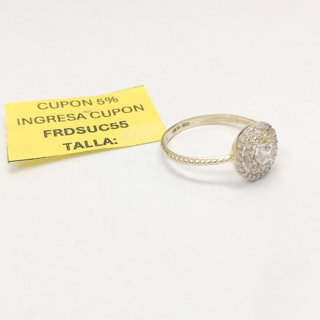 ANILLO ANILLITO C CIRCONIAS 14K 8.5 TALLA 1.9 GR (NUEVO)